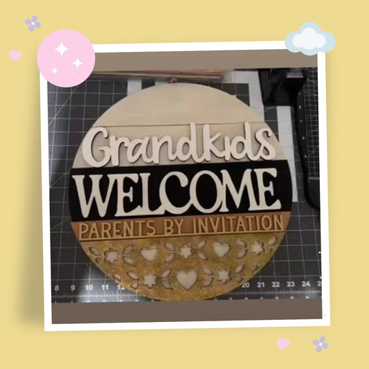 Grandkids welcome sign